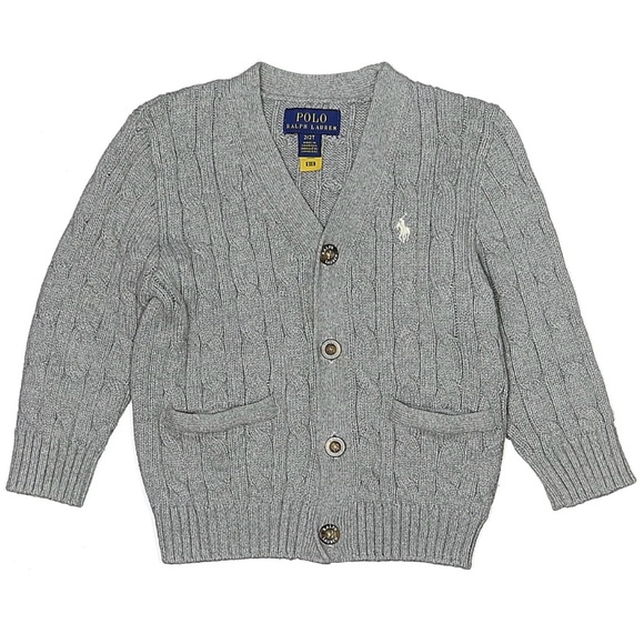 Ralph Lauren Kids Cable Knit Gray Sweater 2T - Picture 3 of 6